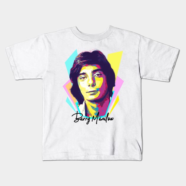 Wpap Pop Art Barry Manilow Kids T-Shirt by Piomio